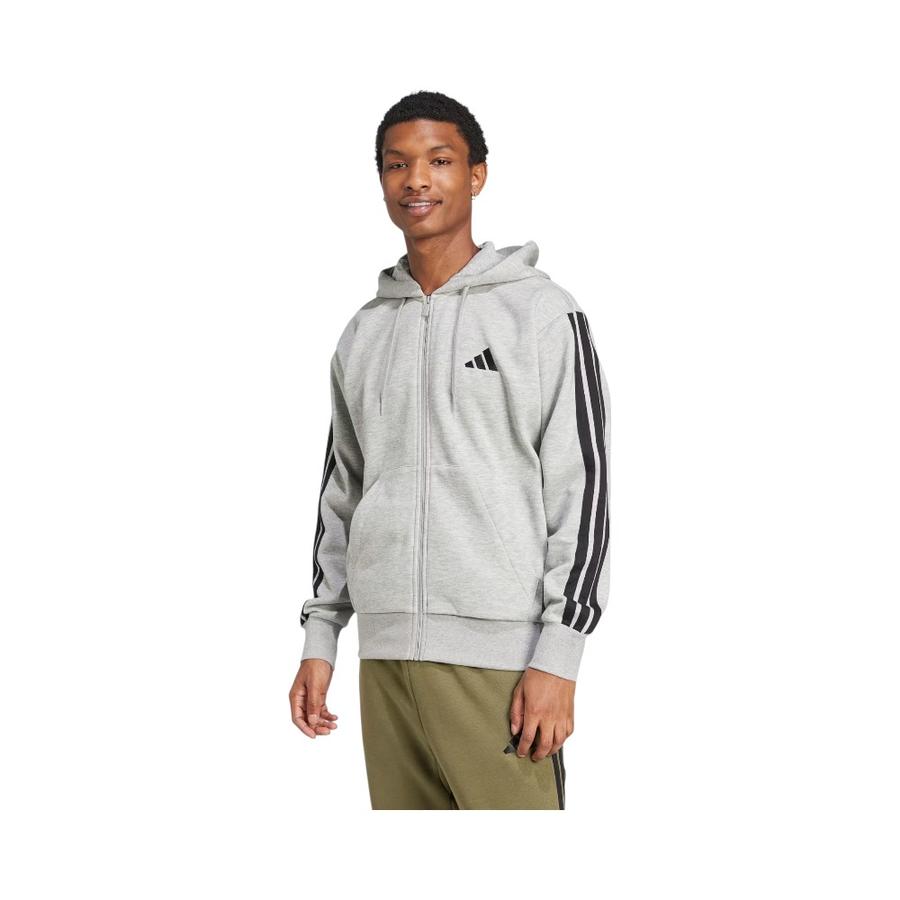 Polerón Deportivo Hombre Adidas Essentials 3 Tiras Gris