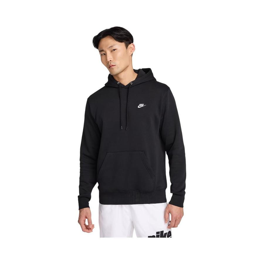 Polerón Hoodie Hombre Nike Club Pullover Negro