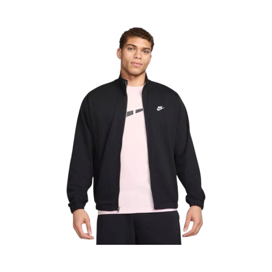 Polerón Full Zipper Hombre Nike Club Tejido Negro