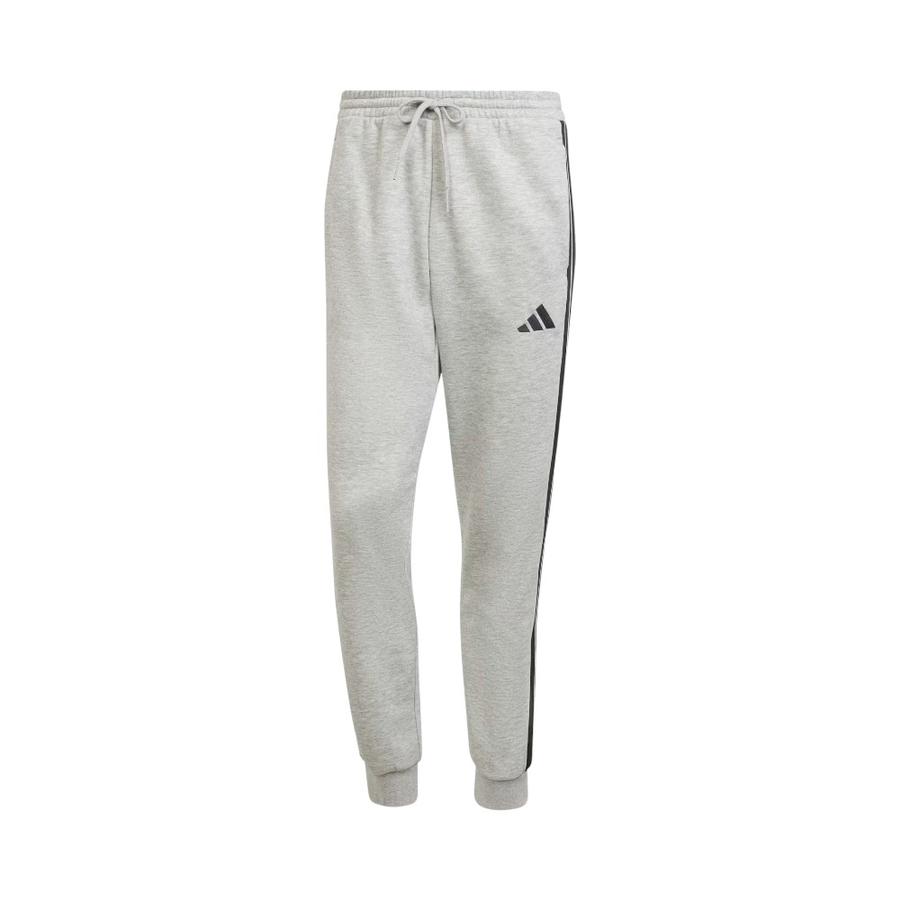 Pantalón Buzo Hombre Adidas 3 Tiras Fleece Gris