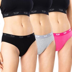 Pack 3 Calzón Bikini Algodón C8 Mujer TOP Multicolor