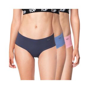 Pantaletas Mujer Top Microfibra Corte Láser Pack 3 C2