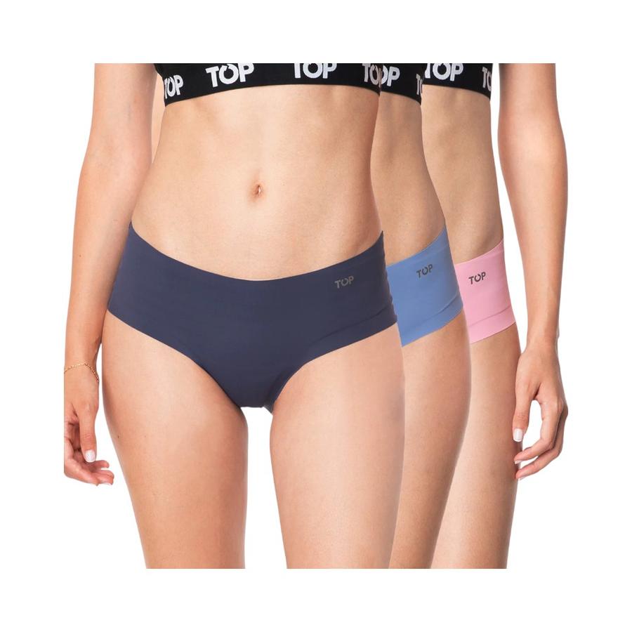 Pantaletas Mujer Top Microfibra Corte Láser Pack 3 C2