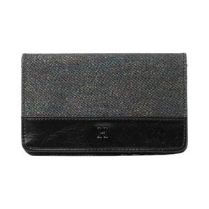 Billetera Chica Mujer Humana Rombos Negro Tornasol