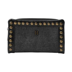 Billetera Chica Mujer Humana Tachas Negro