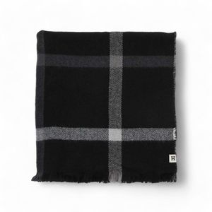 Bufanda Mujer Cuadros Humana Negro