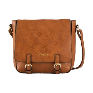 Cartera Bandolera Con Tapa Mujer  Aimar Amphora Café Medio