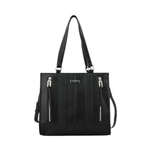 Cartera Dos Asas Texturizada Amphora Bluma Negro