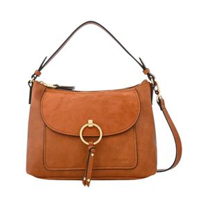 Cartera Mediana Amphora Corte Oval Rustique Camel
