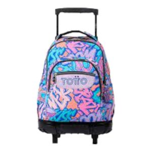 Mochila Escolar Con Ruedas Totto Estampado Grafiti