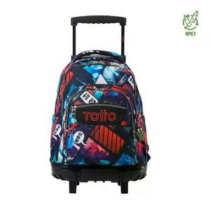 Mochila Escolar Con Ruedas Totto Estampado Comic