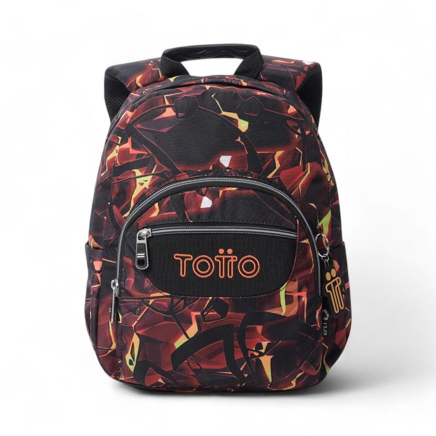 Mochila Infantil Totto Tempera 12 Litros Negro/Naranjo