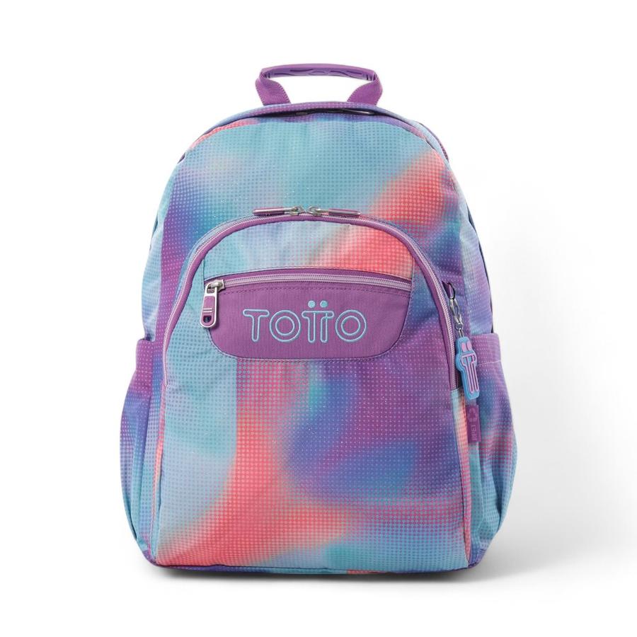 Mochila Totto Acuarela Glitter 20 Litros Morado/Celeste