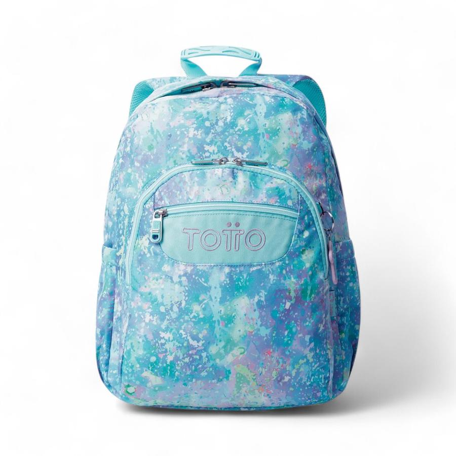 Mochila Totto Acuarela 20 Litros Celeste/Blanco