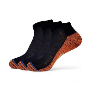 Pack 3 Calcetines TOP Deportivos 605CP3C2 Negro/Naranjo