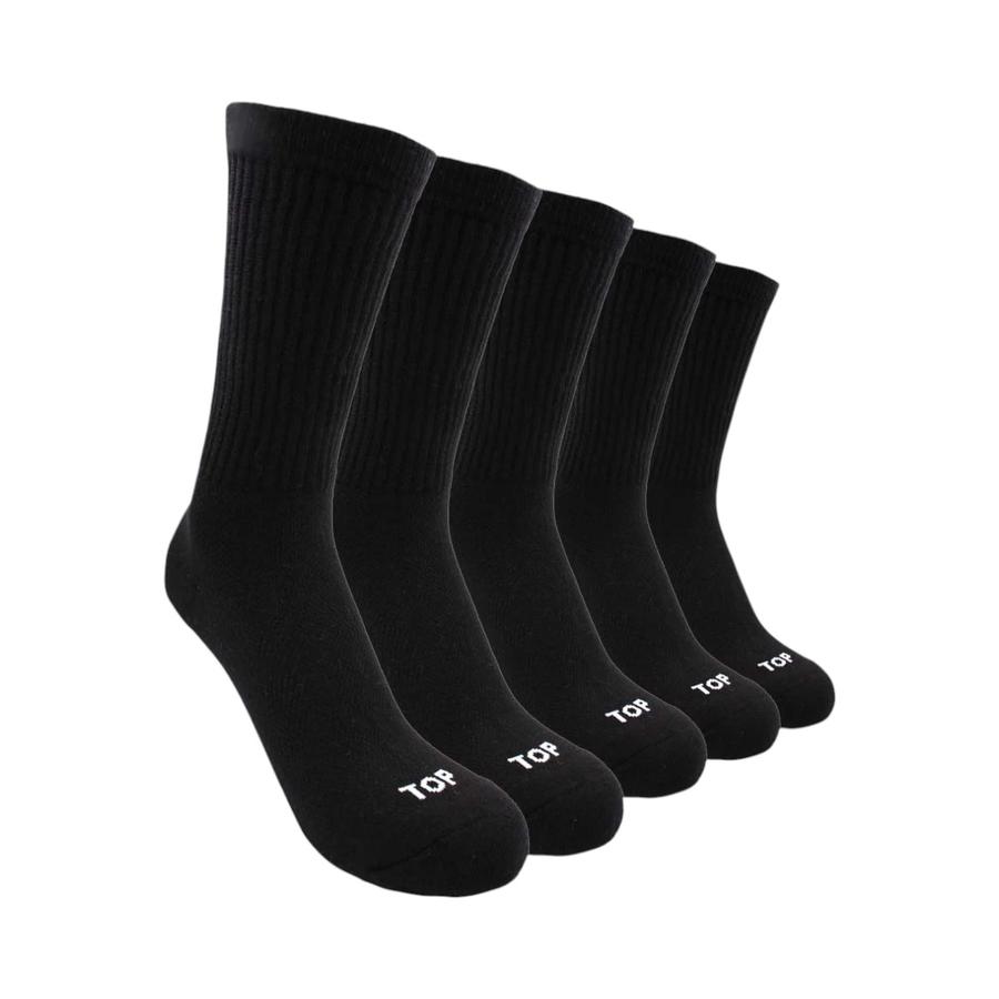 Calcetines Deportivos Largos Pack 5  C2 Hombre TOP Negro
