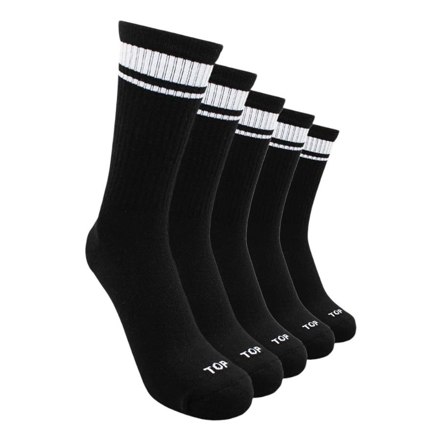 Pack 5 C3 Calcetines Deportivos Largo Hombre TOP Negro