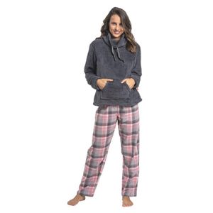 Pijama Micropolar C/pantuflas 30723 Gris L