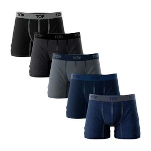 Pack 5 Boxer Medio Algodon Hombre Top 208p5c4 Multicolor