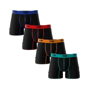 Pack 4 Boxér Medio Algodón PK C10 Hombre TOP Multicolor