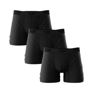 Boxer Medio Hombre Algodón Pack 3 Negro