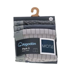 Pack de 3 Bóxer Medio Hombre Mota MT4318 Algodón Multicolor