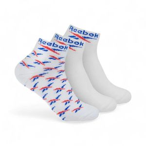 Pack 3 Calcetines Unisex Reebok Vector Tobilleros Blanco