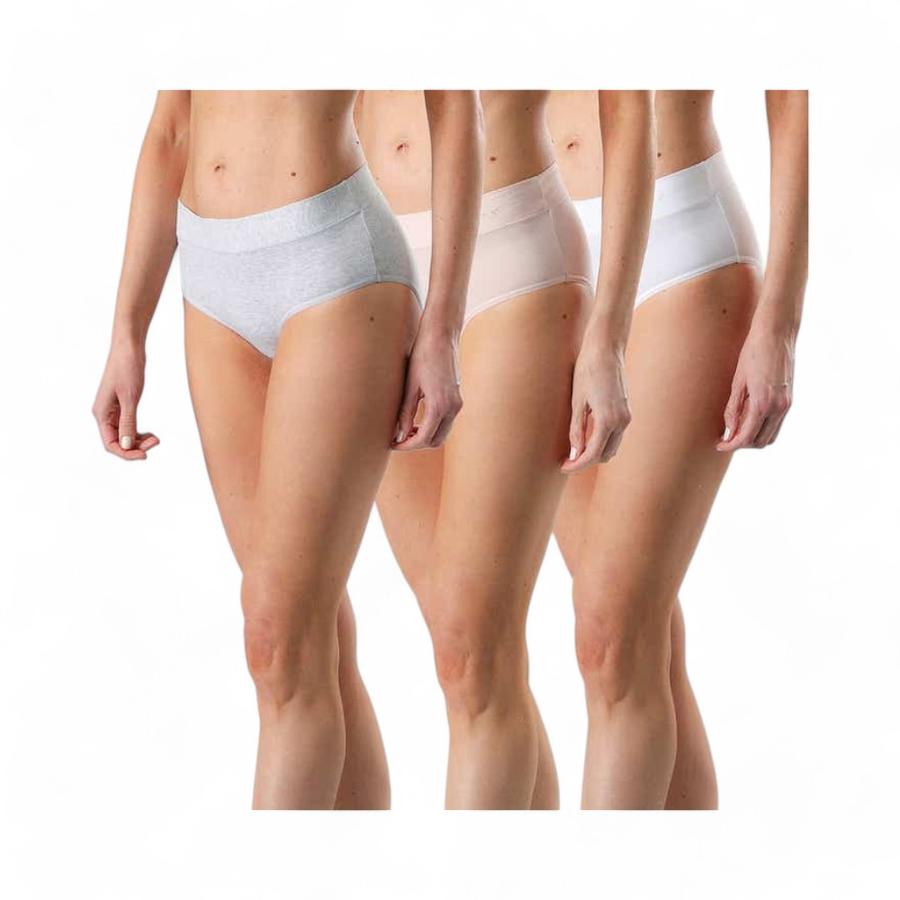 Pack 3 Calzones Bikini Mujer Flores 25006 Blanco/Multicolor