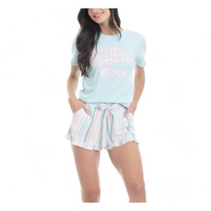Pijama Short Algodón Mujer Lady Genny Menta