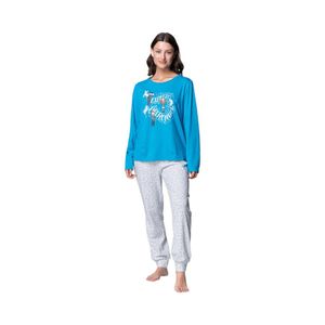 Pijama Largo Mujer Top Algodón Harry Potter Celeste/Blanco