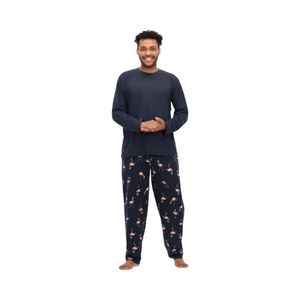 Pijama Largo Algodón Hombre Mota MT30204 Azul