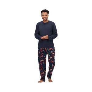 Pijama Largo Algodón Hombre Mota MT30205 Azul