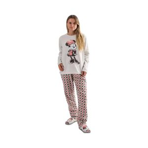 Pijama Polar Mujer Minnie Posando Disney Gris