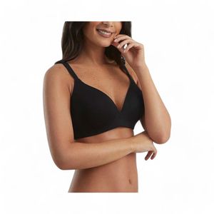 Sostén Mujer Flores 8182 Liso Sin Arco Copa B Negro