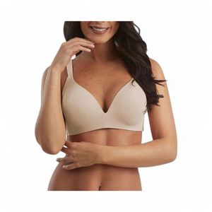 Sostén Mujer Flores 8182 Liso Sin Arco Copa B Champagne