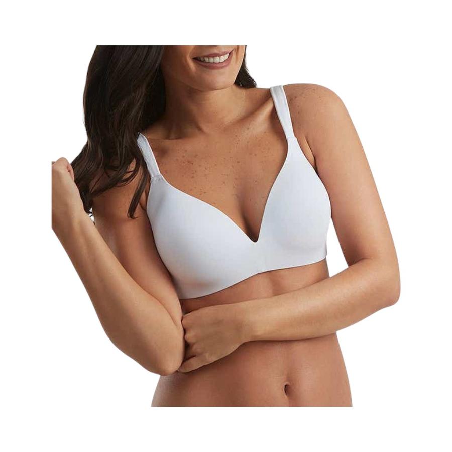 Sostén Mujer Flores 8182 Liso Sin Arco Copa B Blanco