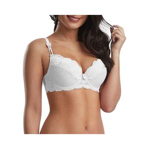 Sostén Mujer Flores 10762 Capas Encaje Copa C Blanco
