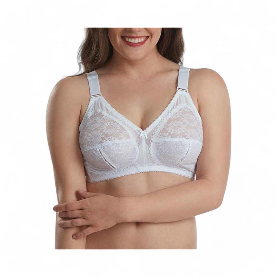 Sostén Mujer Flores 2255 Encaje Laminado Copa D Blanco