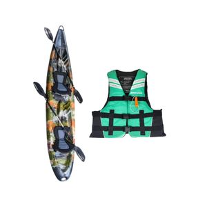 Kayak Doble Lago Verde Camo + Chaleco Salvavidas Esmeralda