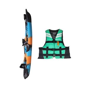 Kayak Doble Lago Azul/Negro + Chaleco Salvavidas Esmeralda