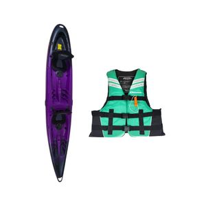 Kayak Doble Lago Edge Morado + Chaleco Salvavidas Esmeralda