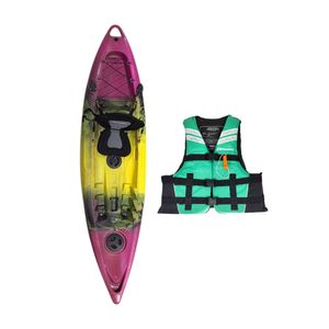Kayak Single Travel Pink + Chaleco Salvavidas Esmeralda