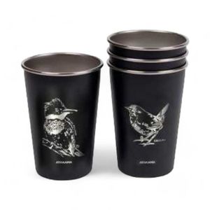 Set 4 Vasos Atakama Outdoor Aves Chilenas 480 Ml Negro