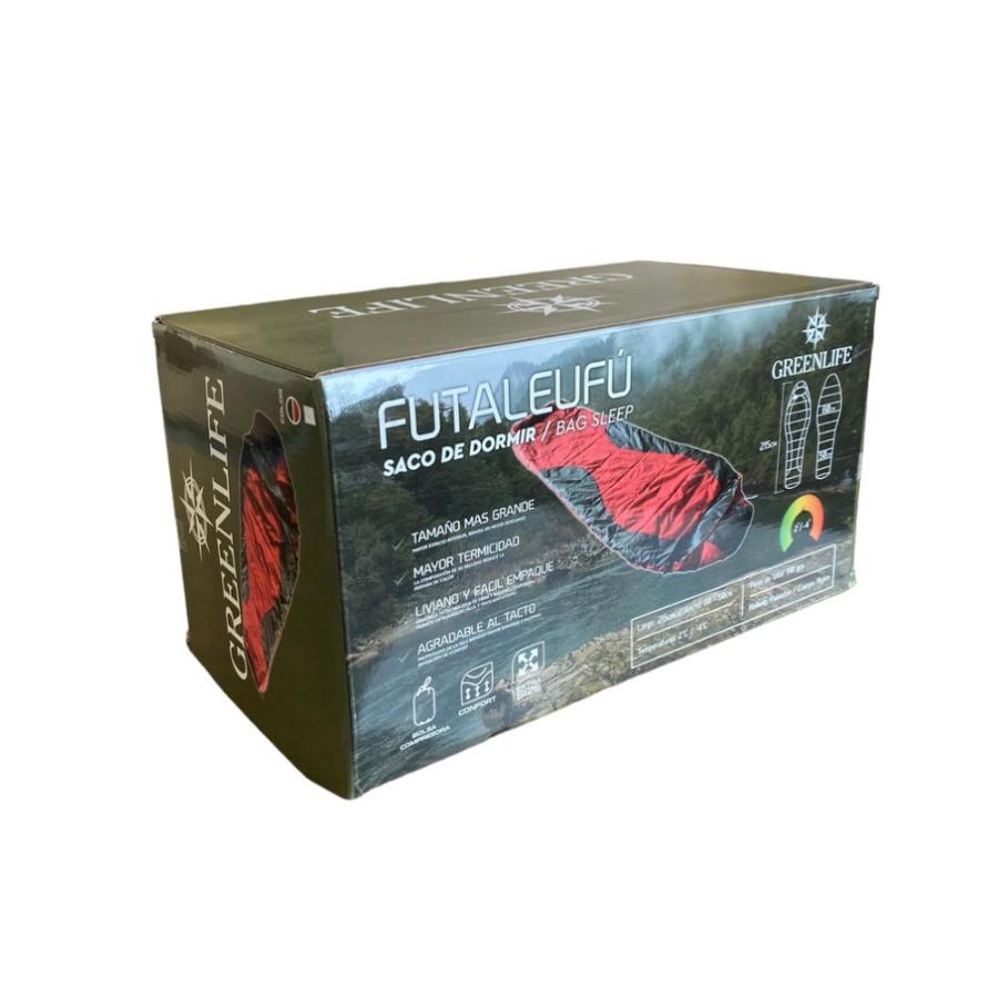 Saco de Dormir Greenlife Futaleufú Rojo y Gris