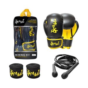 Kit de boxeo con cuerda y vendas Unisex Okami Pro-PU1 Negro