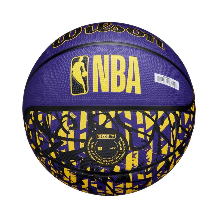 Pelota Basketball NBA Team Graffiti Lakers Talla 7 Morado