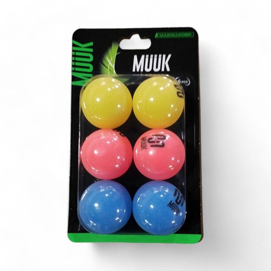 Set De 6 Pelotas Ping Pong Muuk Multicolor