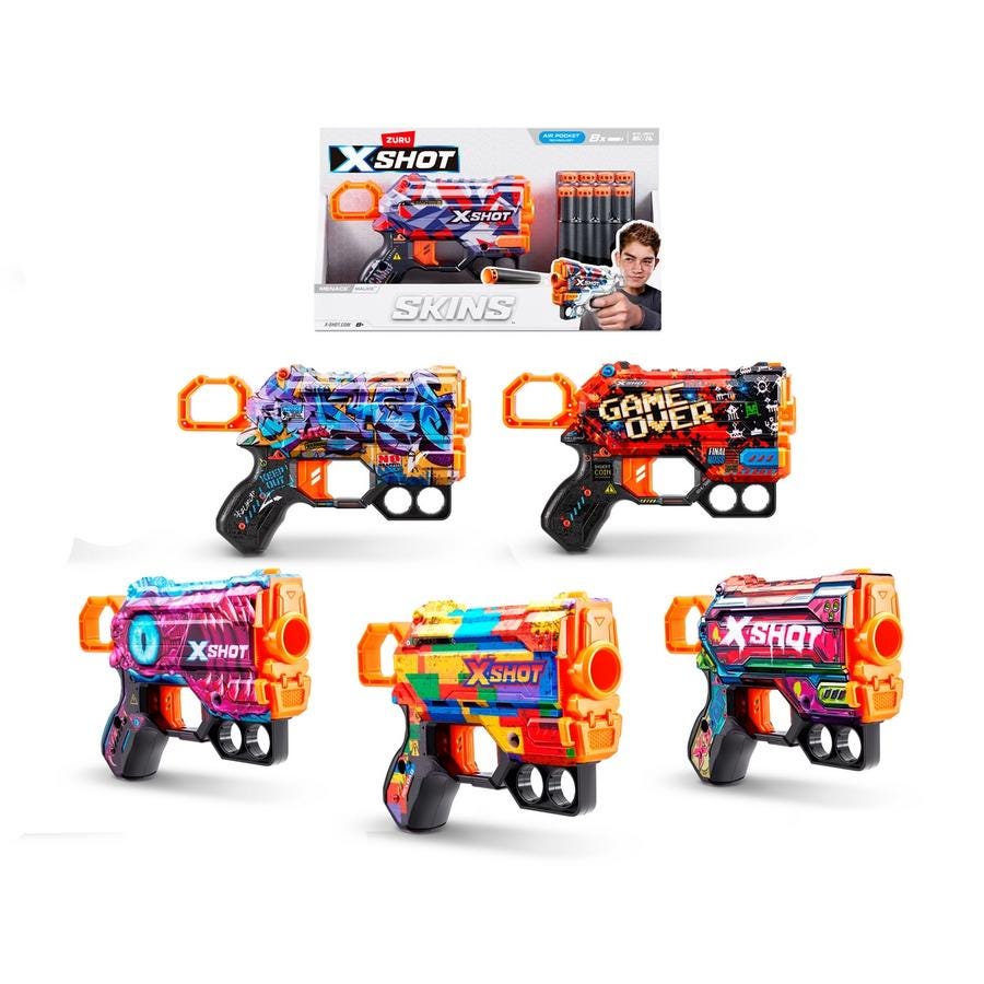 Lanzador Menace Skins 8 Dardos X-Shot