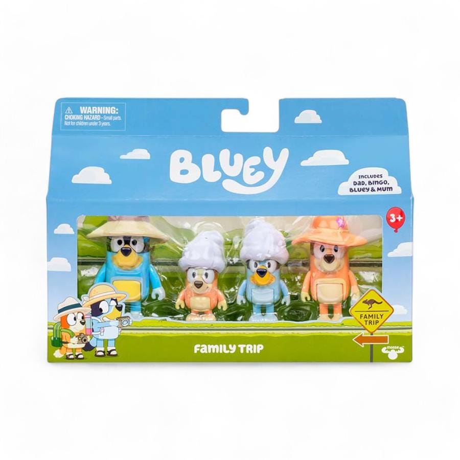 Set 4 Figuras Coleccionables Bluey Series 11 Multicolor