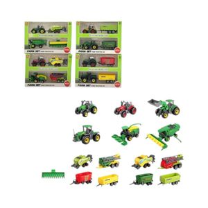 Set Juguete Tractores Remolque Granja Escala 1:64